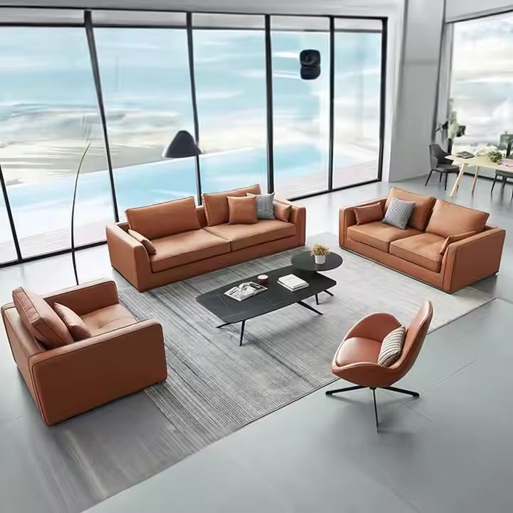 leather luxury visitor waiting sofa